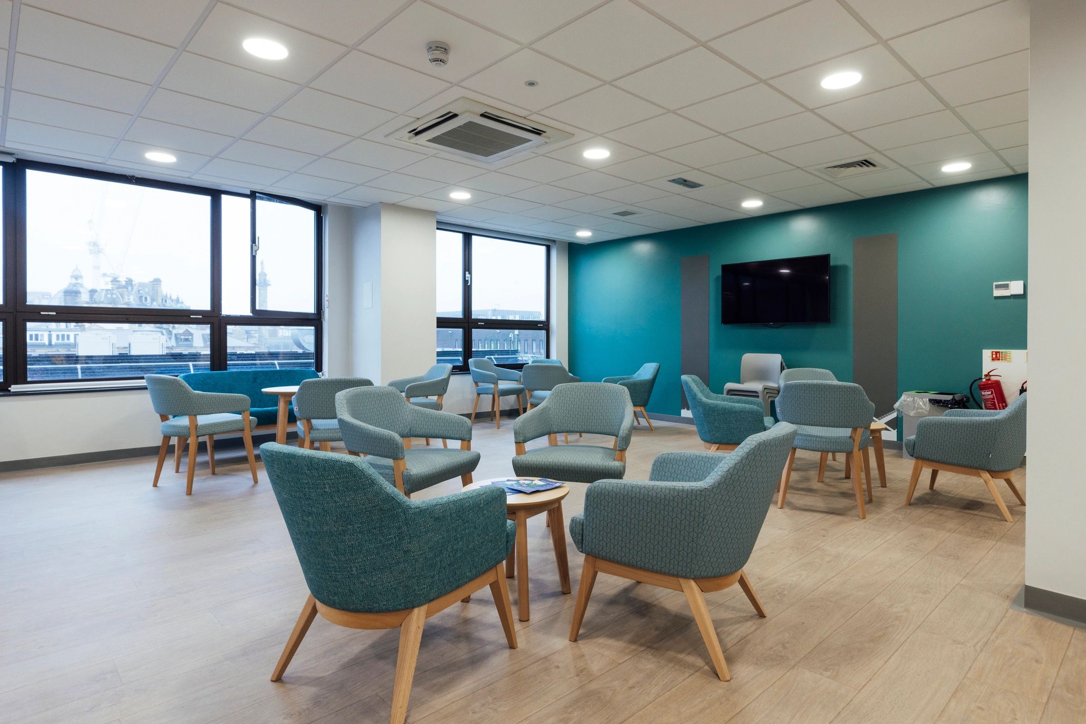 Quiet healthcare waiting room representing patient privacy and care
